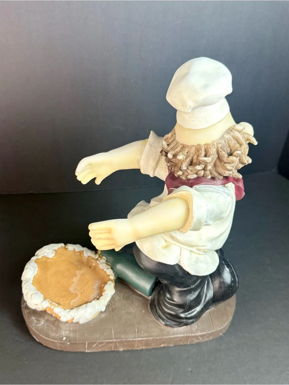 Vintage Happy Italian Chef 10” high Cooking Wine Bottle Holder Resin *READ*